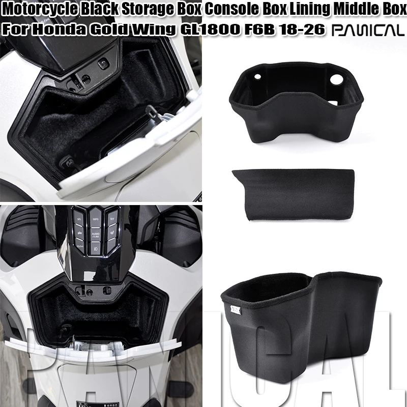 Panical For Honda Gold Wing GL1800 GL1800B F6B Dct Tour 2018-2026 Black Storage Box Console Box Lining Middle Box