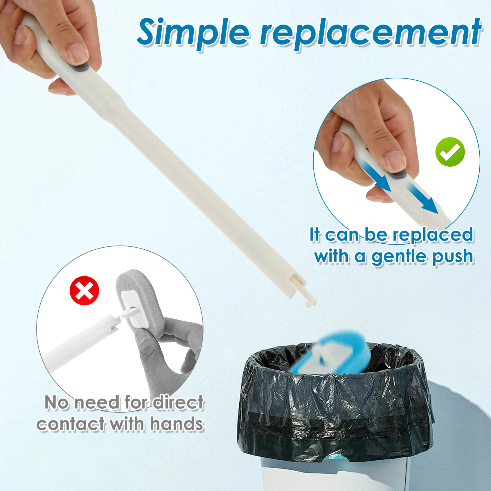 18/36 Pcs Toilet Brush Disposable Replacement Head Cleaning Kit With Storage Box Long Handle Wc Accessories Tool