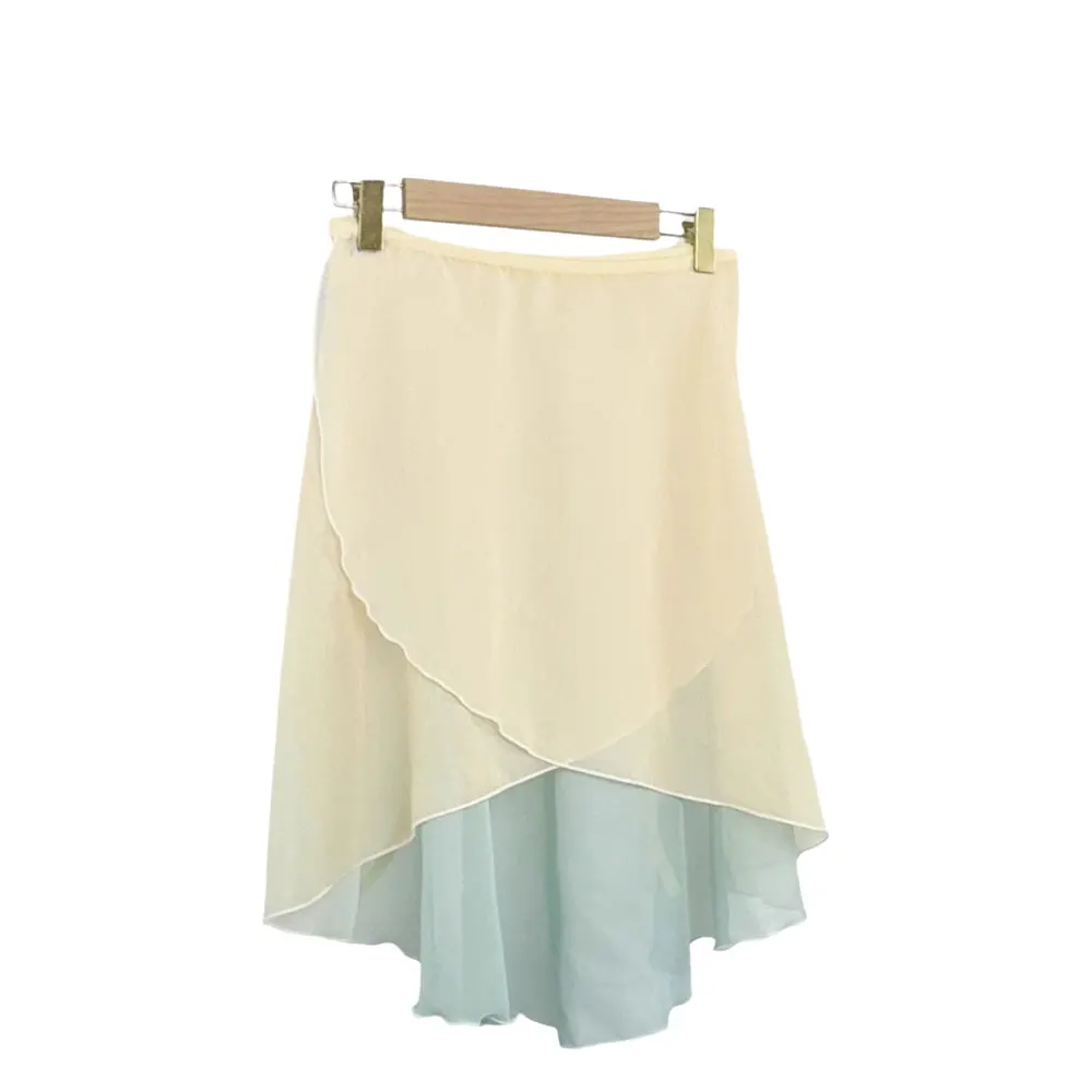 تنورة باليه قصيرة، تنورة رقص نسائية متدرجة باللون الأصفر والأخضر، تنورة ممارسة الجمباز، زي باليه للبالغين، تنورة غنائية #6