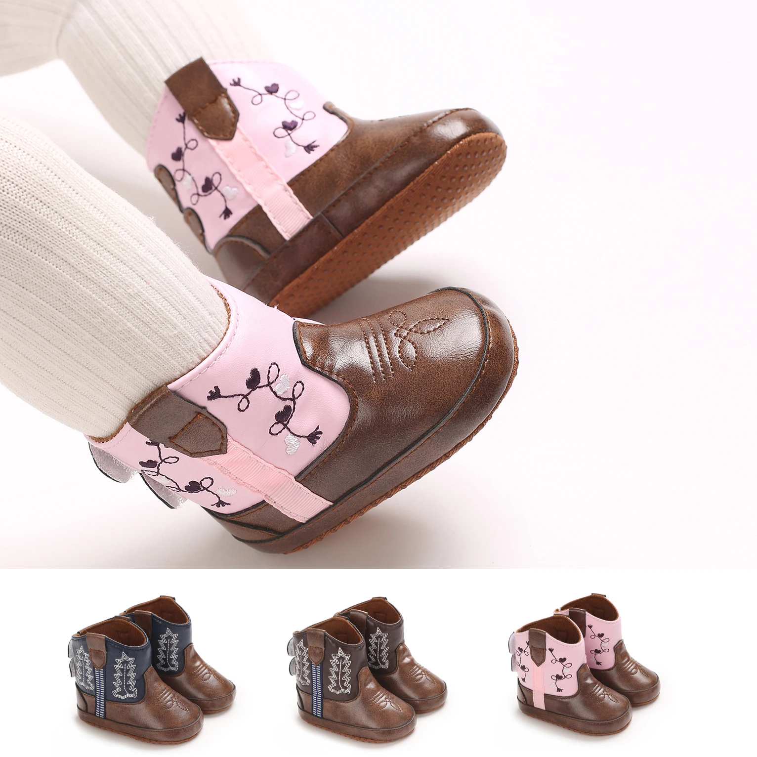 

Baby Cowboy Boots - Western Style | Soft soled First Walking Shoes for Newborns and Preschoolers