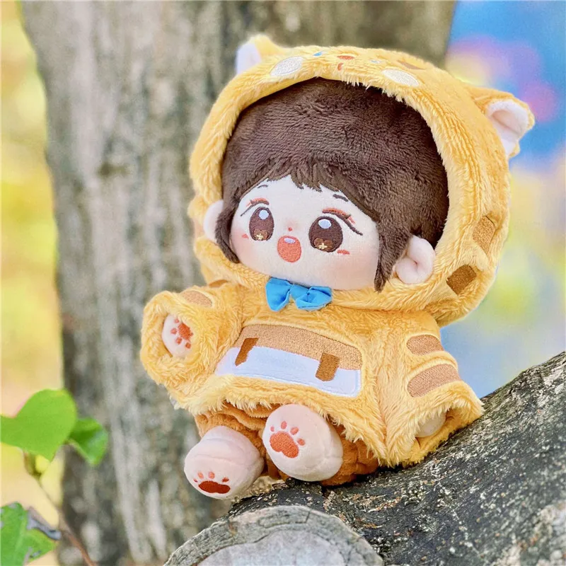 3pc/set Cute Mini 20cm Korean Idol Doll Plush Toy Clothes Orange Cat Plush Hoodies DIY 20cm doll Big Rabbit Ears Doll Clothes