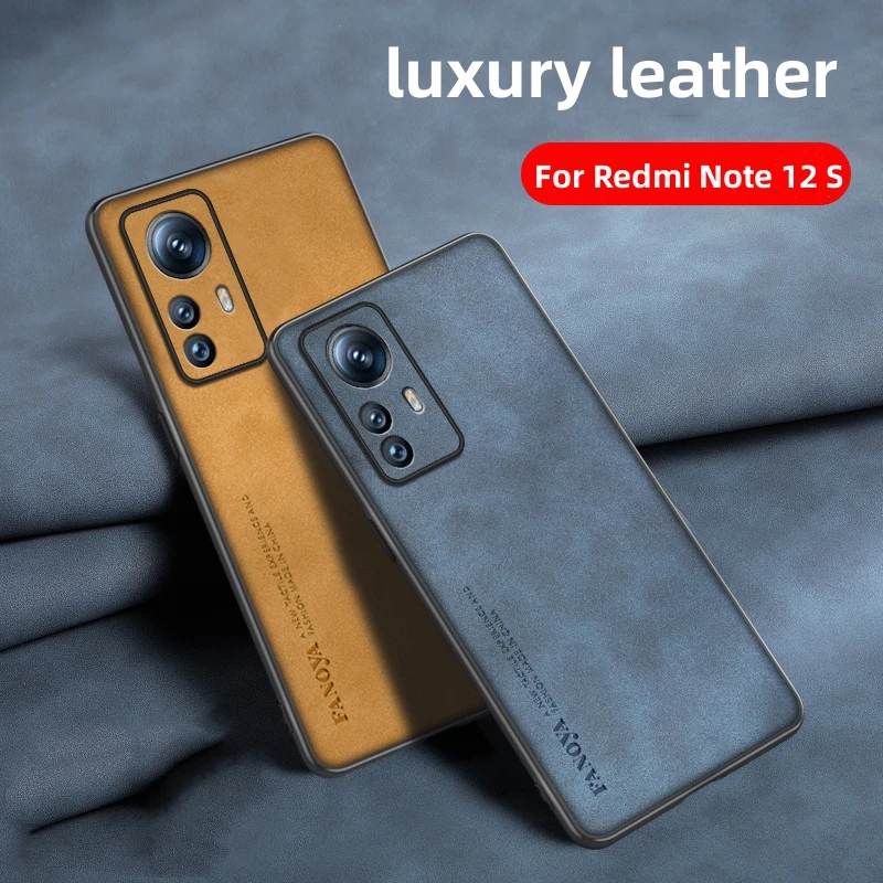 

For Xiaomi Redmi Note 12 S 4G Case Luxury PU Leather Matte Phone Cover For Redmi Note 12S Shockproof Bumper MI Note12S Funda