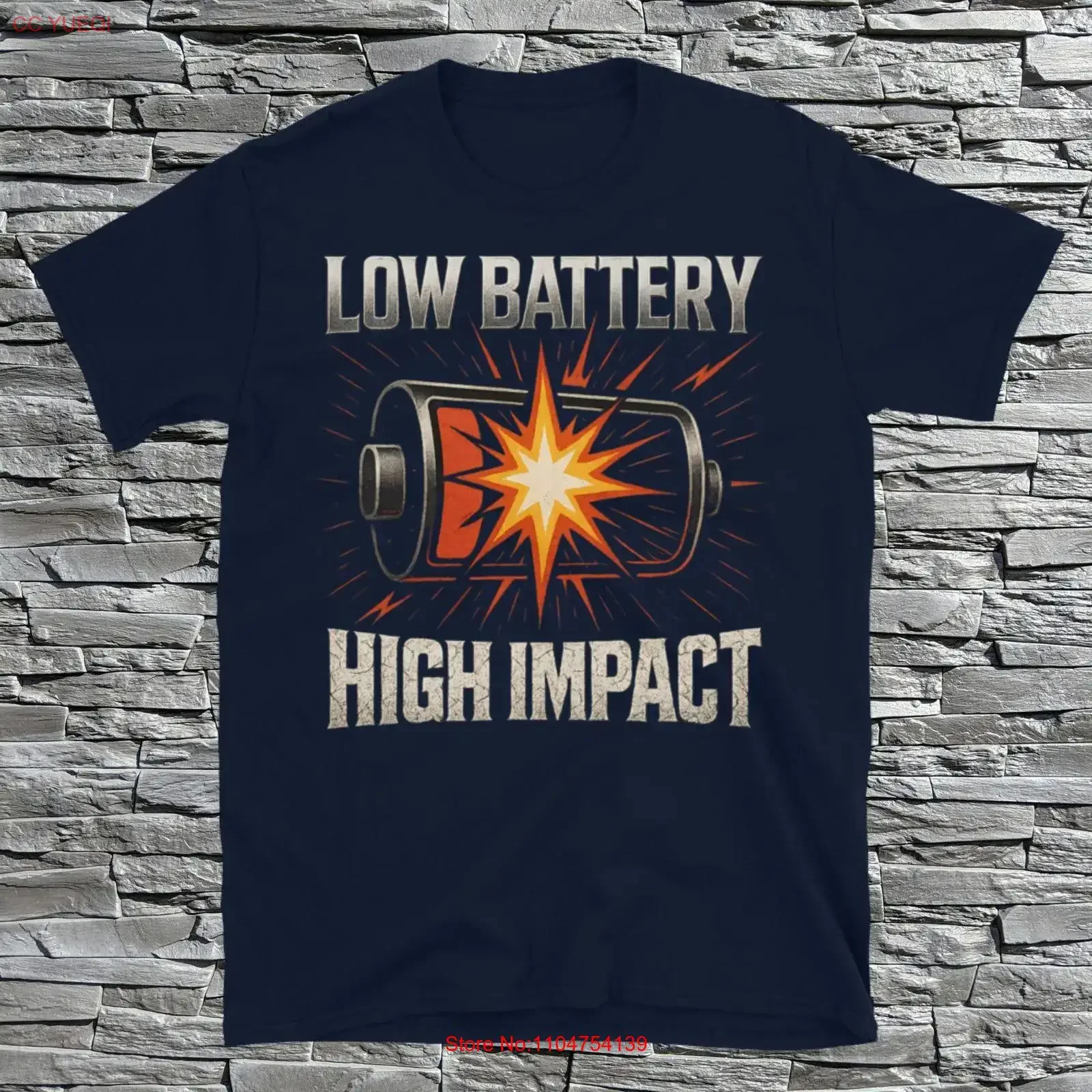 Low Battery High Impact T Shirt vintage Washed streetwear Unisex Versatile homme Stylish fashion designer clothes Soft