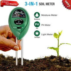 3 In1 Soil Water Moisture PH Meter Garden Plant Acidity Humidity Sunlight Light PH Test Flowers Moist Detector Tester Instrument