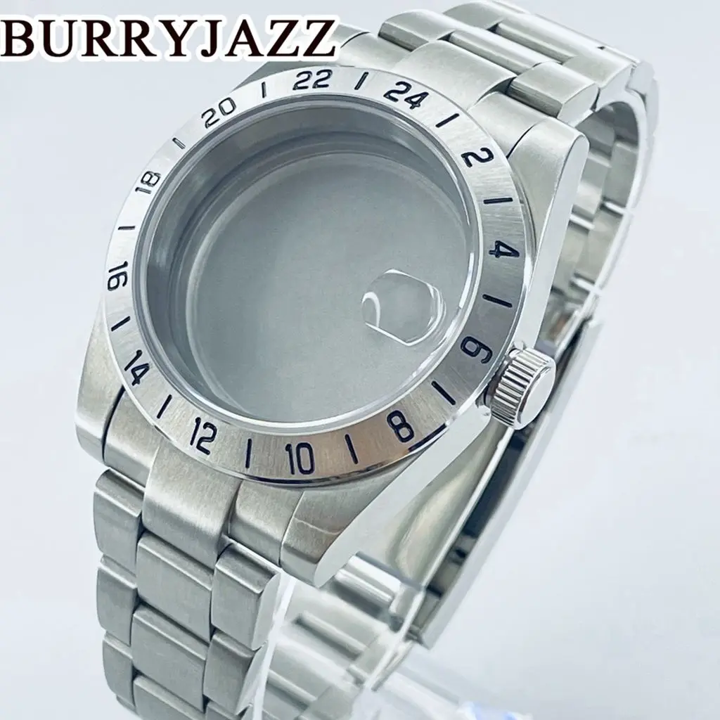 BURRYJAZZ 39mm NH34 NH35 NH36 NH70 NH72 ETA2824 PT5000 Watch Case GMT Stainless Steel Sapphire Glass Glide Lock Clasp