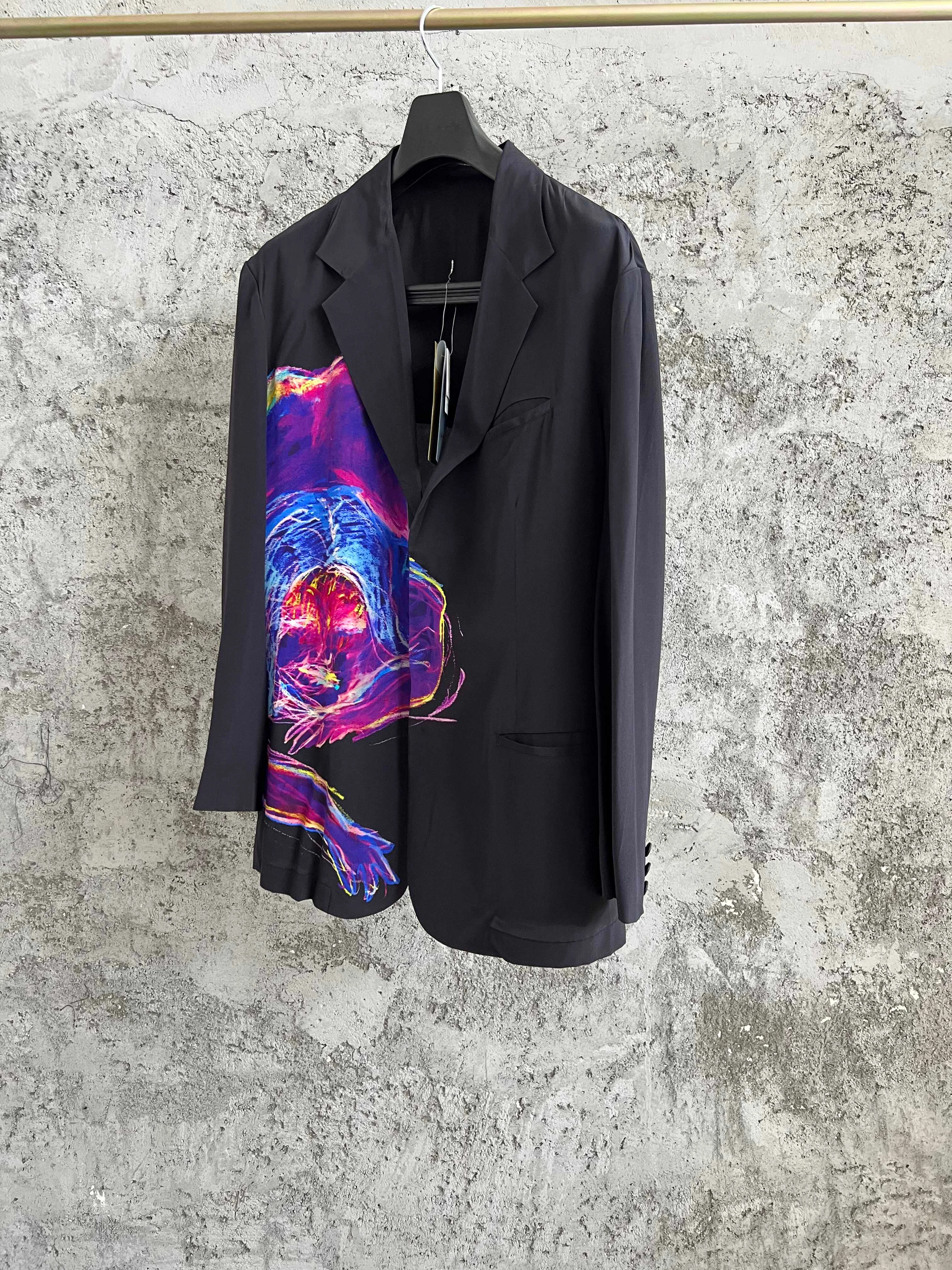 TOP-YAMAMOTO Original Silk Oil Painting Printed Suit Japan Hand-painted Limited Edition