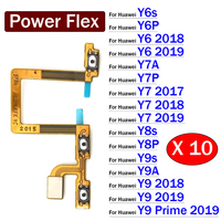 10Pcs, Power On Off Volume Side Button Key Flex Cable For Huawei Y6 Y7 Y9 Prime 2017 2018 2019 Y6s Y6P Y7A Y7P Y8S Y8P Y9S Y9A