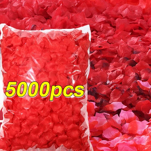 인공 실크 장미 꽃잎, 화려한 레드 블랙 시뮬레이션, 가짜 꽃 꽃잎, 웨딩 발렌타인 데이 로맨틱 파티, 도매  Best5