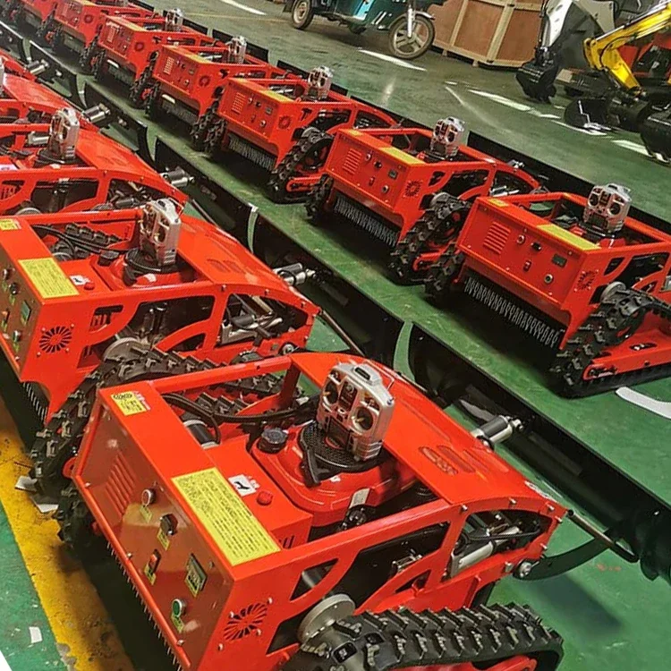 Remote Controlled Multifunctional Cutting Crawler Brush Grass Cutter for Agriculture Electric Remote Control Robot Lawn Mower