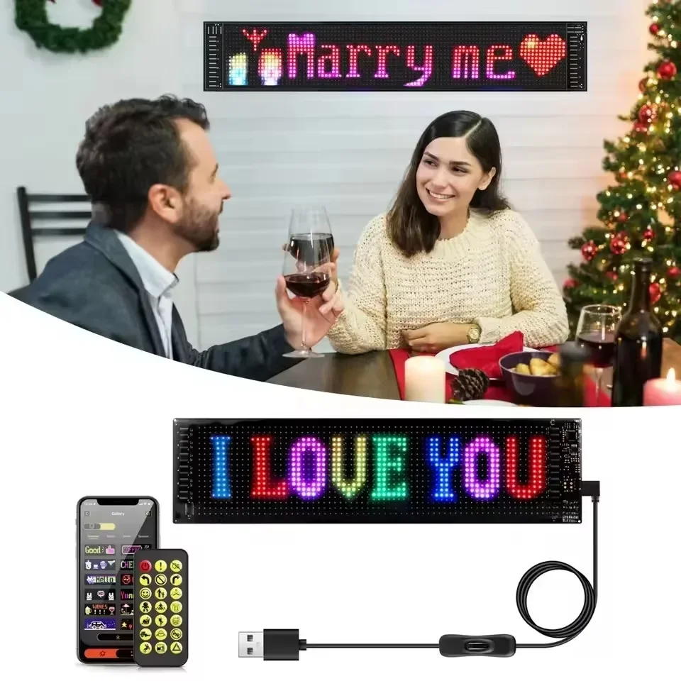 

RGB LED Car Sign Animation LED Matrix Pixel Panel DIY Programmable Bluetooth App Control LED Panel Flexible Display Light