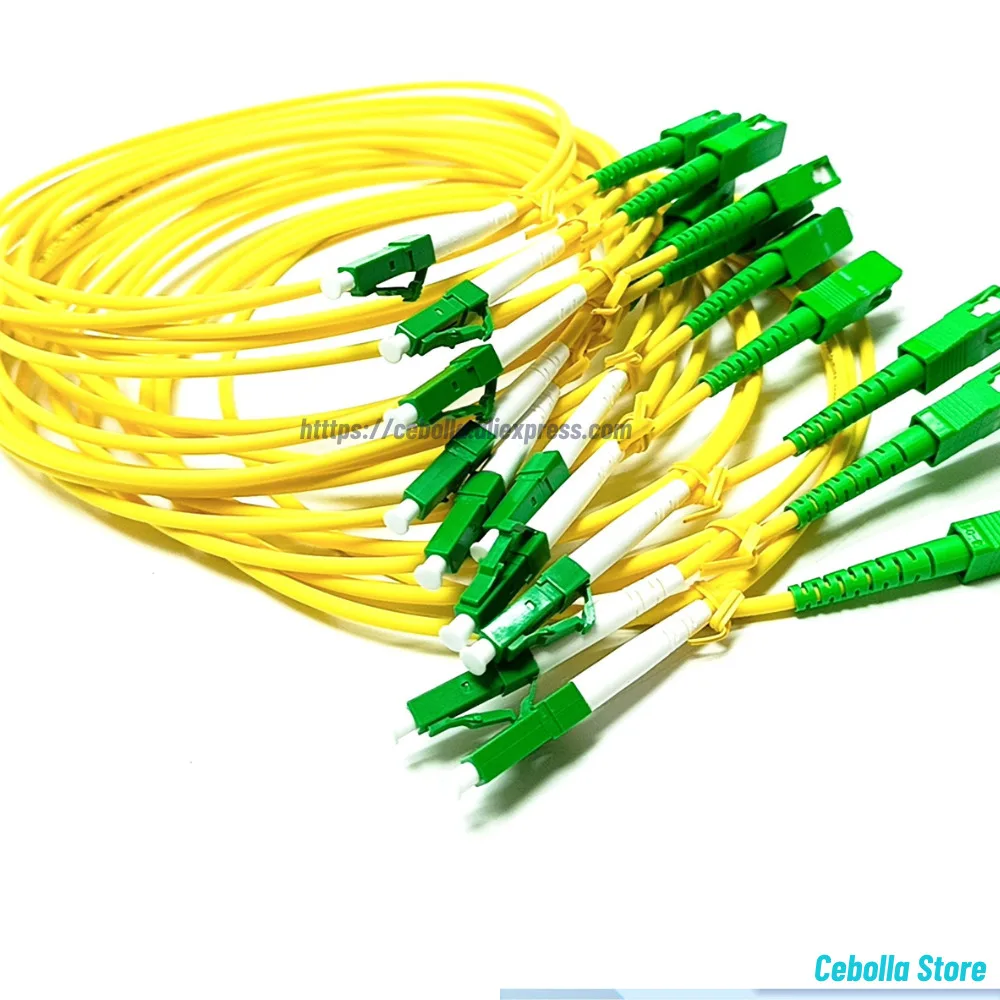 20pcs Fiber Patch Cable Single Mode LC APC To SC APC Simplex 2.0/3.0mm PVC fiber optic jumper 1/2/3/5m