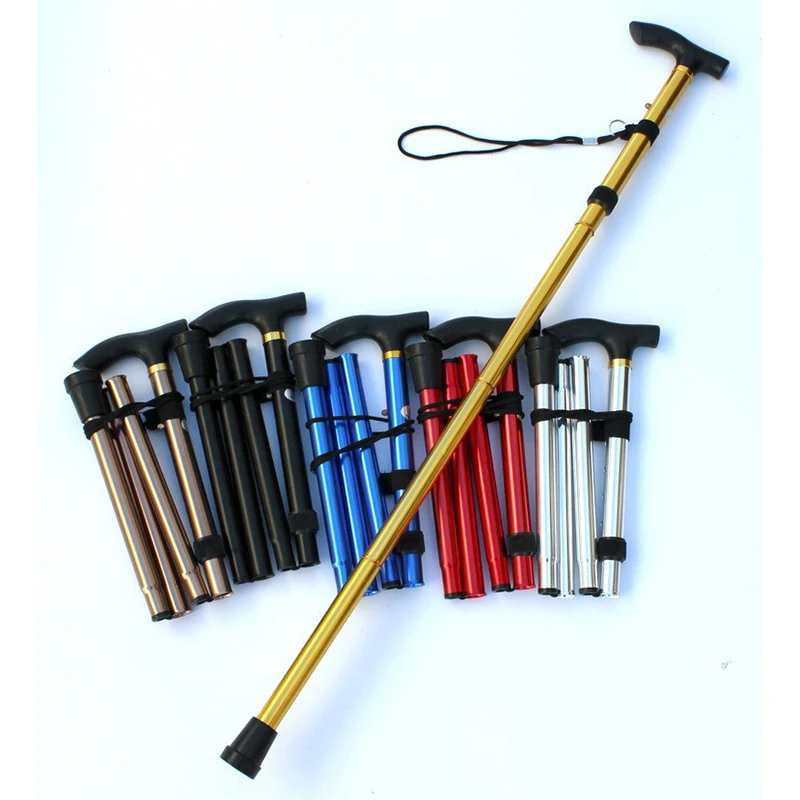 Outdoor Fold Trekking Pole Camping Portable Walking Collapsible Hiking Stick Five-section Folding Sticks Climbing Stick