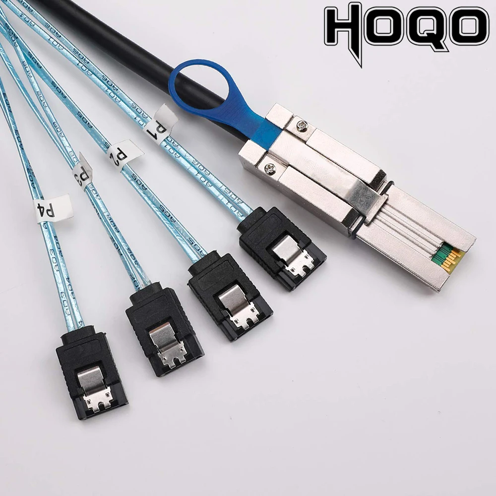 20Pcs Mini SAS Sff-8088 To SATA Cable 26Pin Sff-8088 Male To 4 Sata 7Pin Female Cable HostTo 4 Sata Target Hard Disk Data Cable