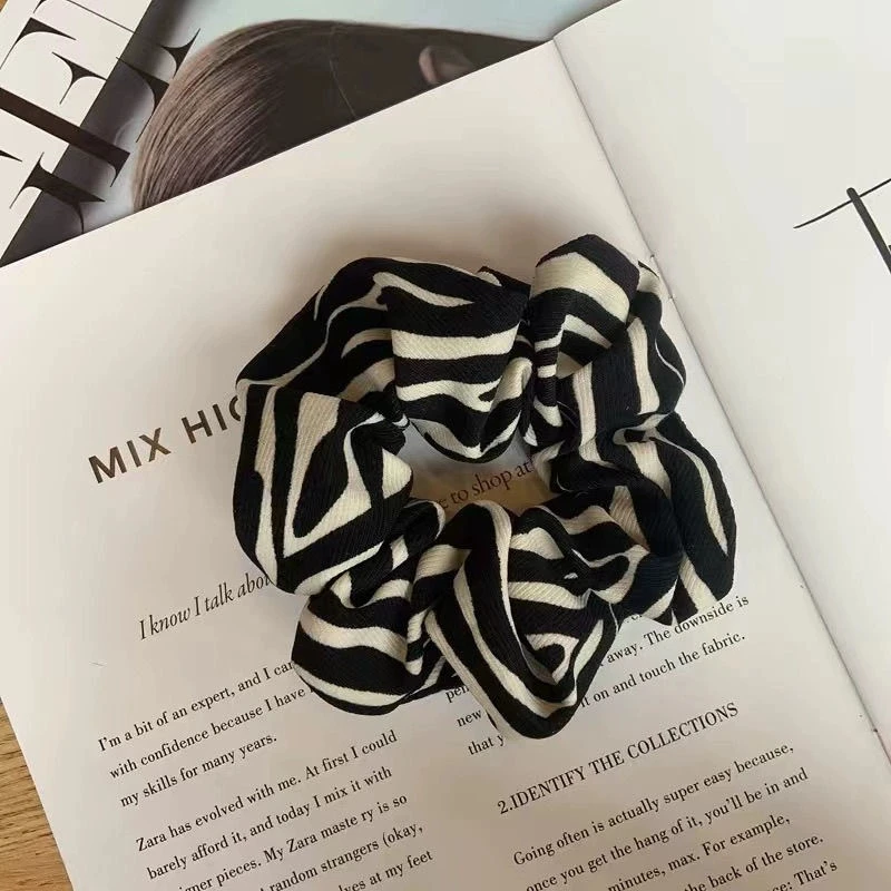 إكسسوارات شعر عالمية، حلقة شعر، حبل شعر، متعدد الاستخدامات، بسيط ياباني وكوري، نمط حلو أبيض وأسود عصري