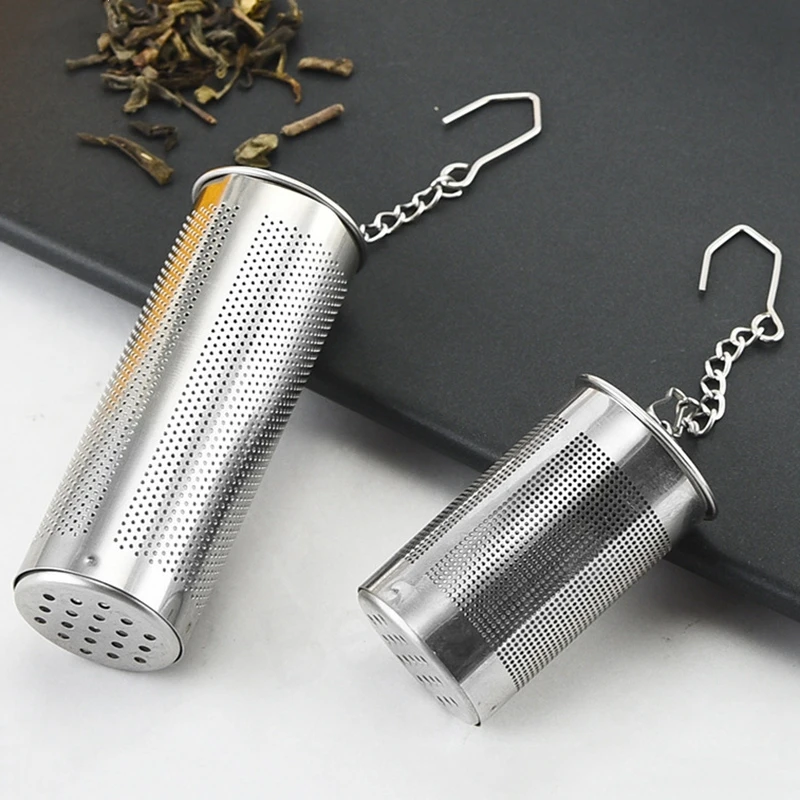 304 Stainless Steel Tea Infuser Mesh Strainer With Hanging Lid Coffee Herb Spice Filter Diffuser Reusable Tea Filters Wholesale