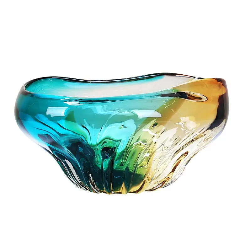 

Modern light luxury color crystal, large fruit plate living room, desktop storage fruit plate dried fruit plate