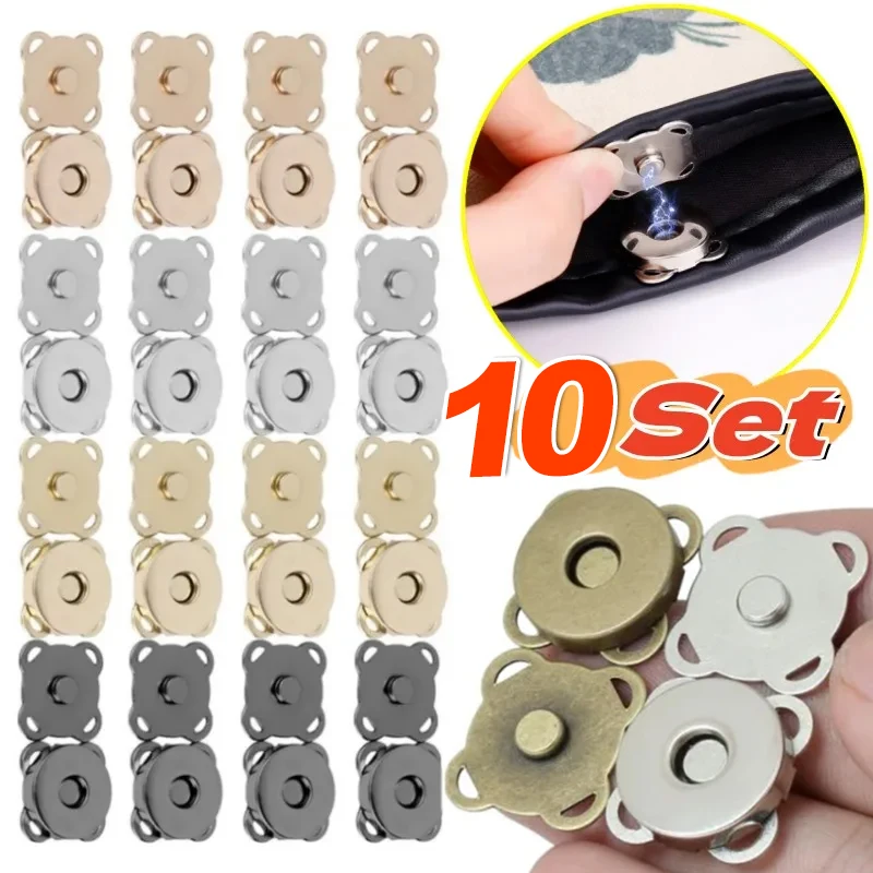 

Magnetic Button Sewing Metal Magnetic Snaps Clasps Purse Handbags DIY Making Buttons Locks Plum Blossom Pin Clothes Craft Button