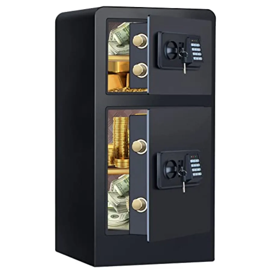 

Очень большой двухдверный сейф длиной 7,5 куб. футов, сверхмощный домашний сейф 83 фунта с кодовым замком и скрытым замком для надежного хранения