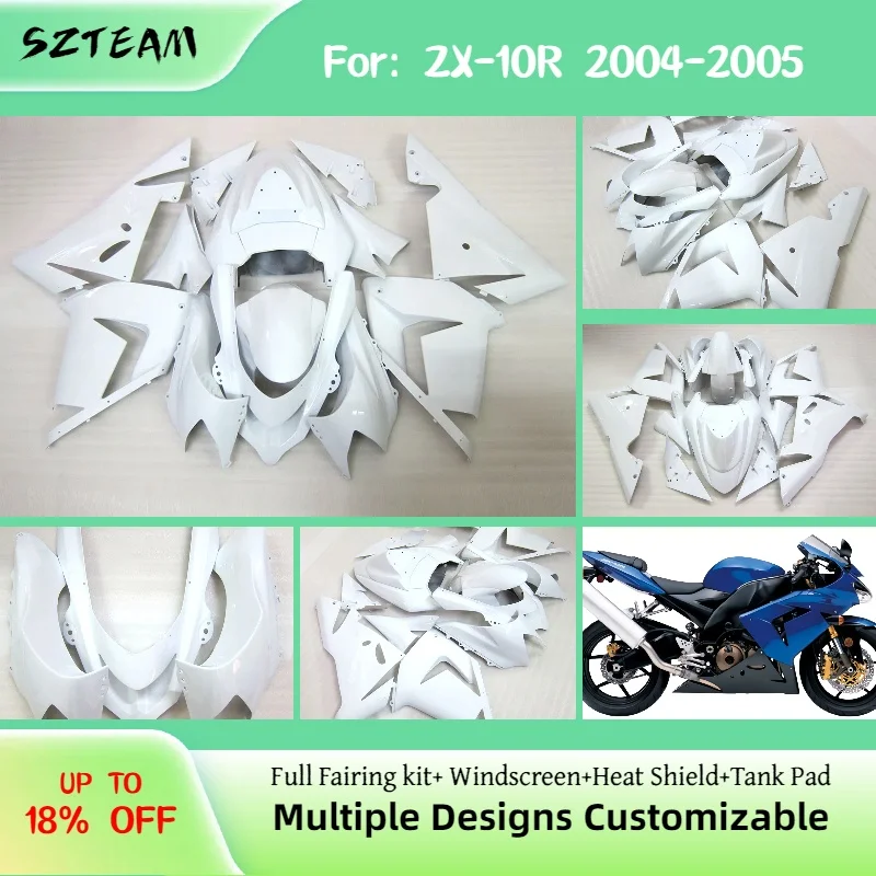 For Kawasaki Ninja ZX-10R 2004 2005 Prime Fairings ZX10R 04 05 Prime Fairing Set Injection Bodywork Kit Motorcycle
