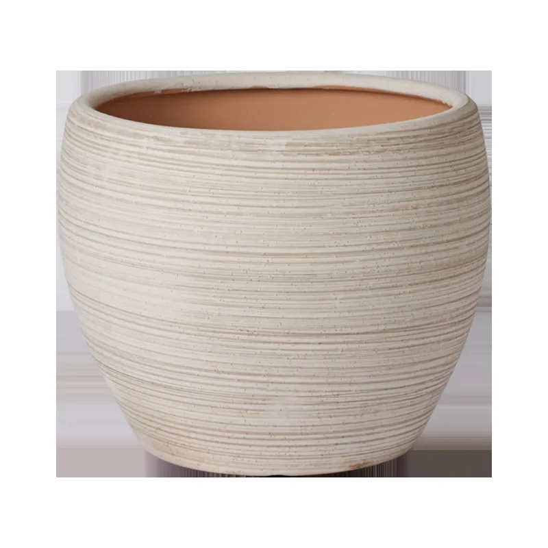 

Simple ceramic flower pot extra large balcony green plant large potted plant fortune tree floor ornament breathable