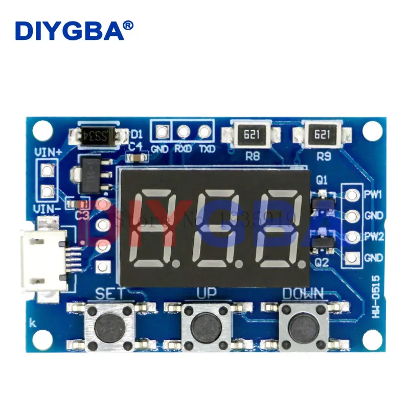 Micro USB DC 2CH Adjustable PWM Signal Generator Duty Cycle Pulse Frequency Module Digital LED Display Tube DC 5V 12V 24V DIY