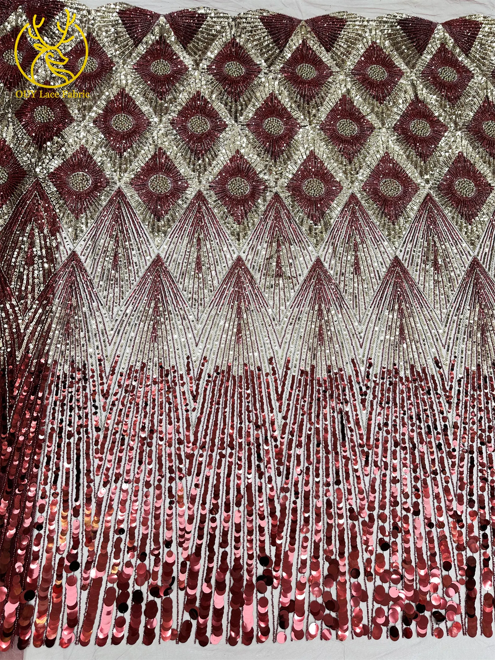 Luxuriöser grüner afrikanischer Brautstoff mit Perlenstickerei, 2026er Mode, französische Pailletten-Tüllspitze, nigerianische Netzspitze für Brautkleider zum Nähen – Detail 11