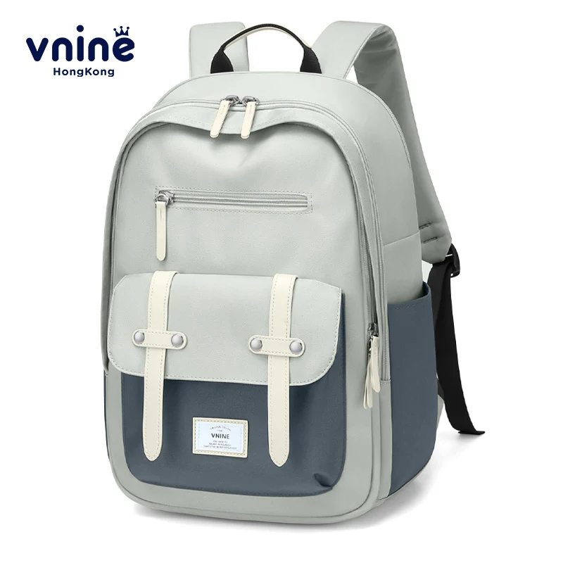 V.NINE Unisex Backpack Light Green Backpacks Aesthetic 15 6 inch Laptop Bag Pack Anti Theft Compartment Commuter Bags Couple