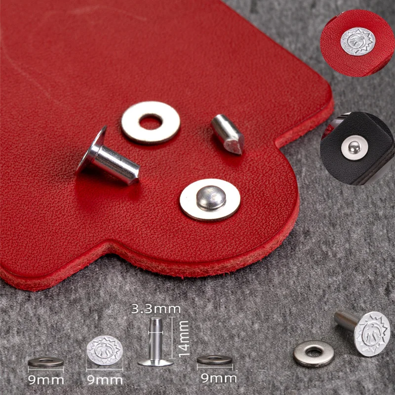 5/10pcs Sun Pattern Permanent Nail DIY Leather Hole Punching Accessories Suitable for 10mm Thickness Belts and Bags