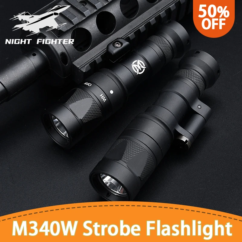 Surefir M340W Scout Light M300 Strobe Weapon Tactical Flashlight Hunting Airsoft Weapon Torch with MLOK Mount AR15 Rifle Hunting