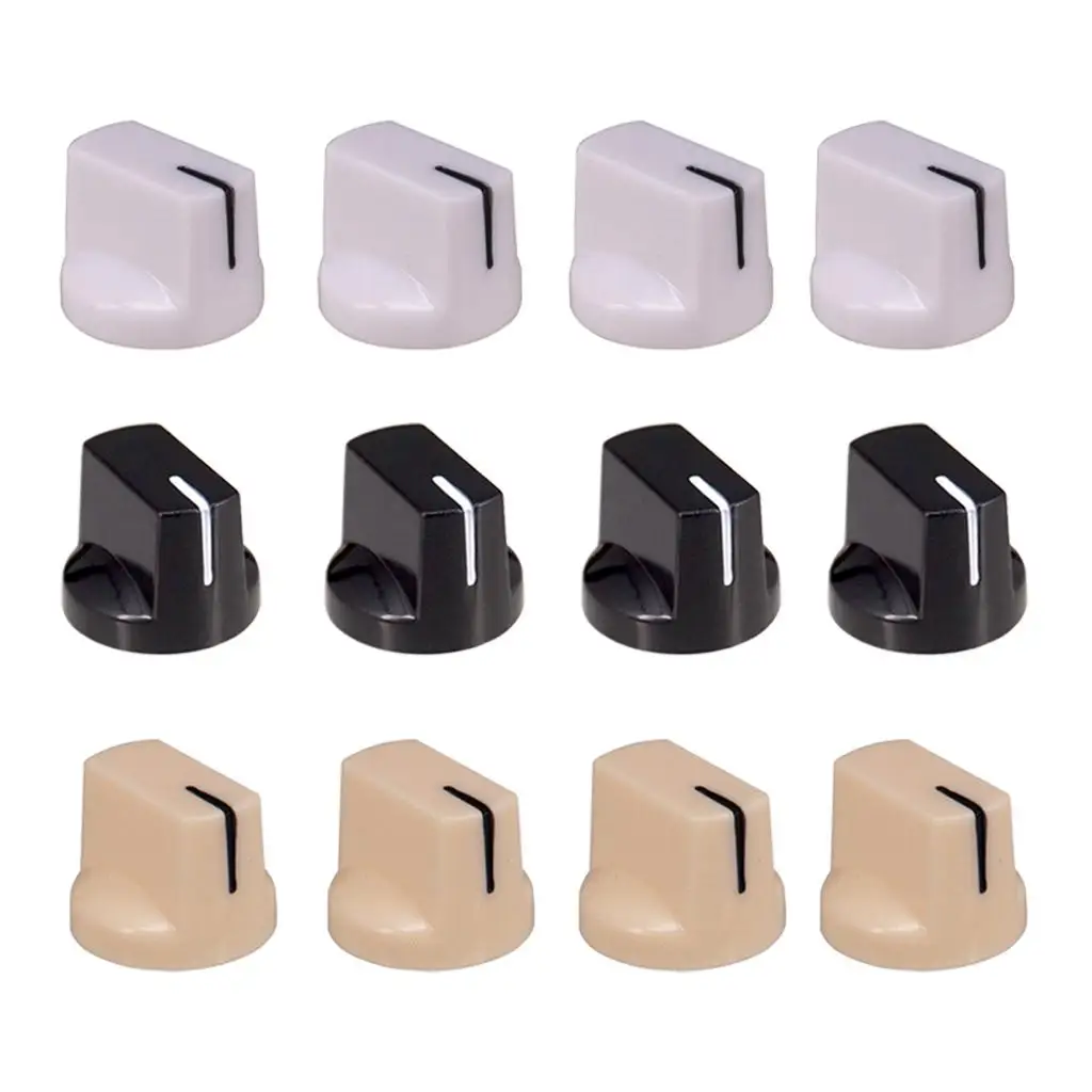 12pcs Volume Control Knobs, Potentiometer Caps for Electric Guitar, 3 Colors