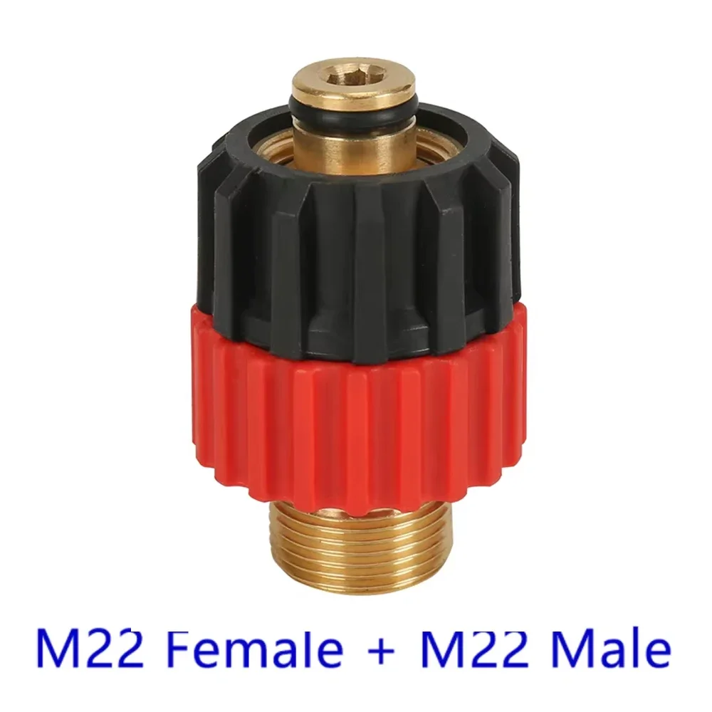 Hogedrukreiniger Draaibare Connector M22 Auto Wasmachine Messing Roterende Adapter Draaibare Koppeling M22 Mannelijke + M22 Vrouwelijke