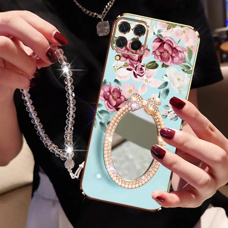 

Чехол для телефона с ослепительным цветочным браслетом A12 для Samsung A15 A04 A10 A02S A14 A16 A13 A05S A02 A05 A03 A06 A04E A03S Cover