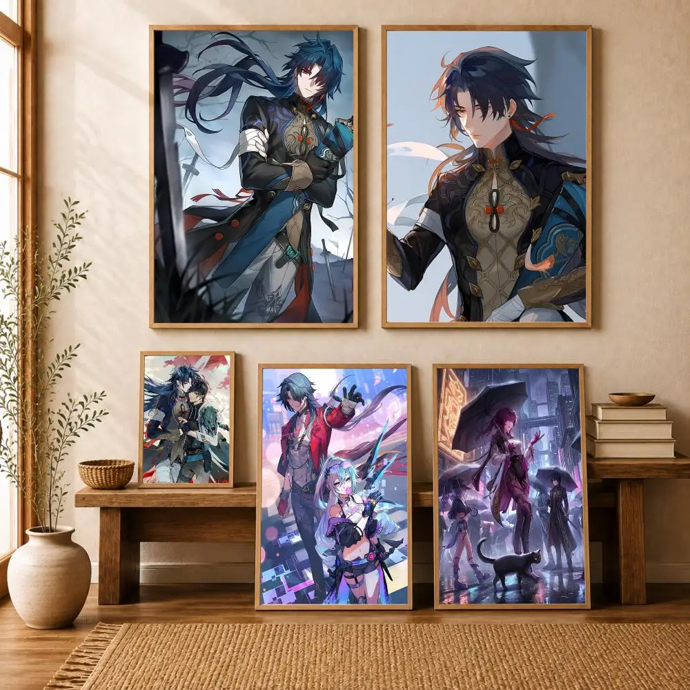 Honkai Star Rail Blade Poster Modern Art Wall Stickers HD Painting Self Adhesive Wall Decals for Bedroom Living Room Home Decor
