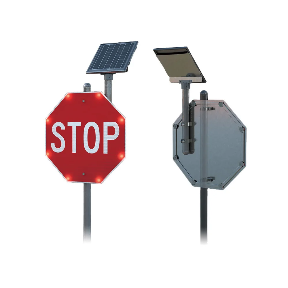 All-Weather Solar LED Traffic Signs with Aluminum and Fifth Grade Reflective Film for Urban and Rural Road Safety