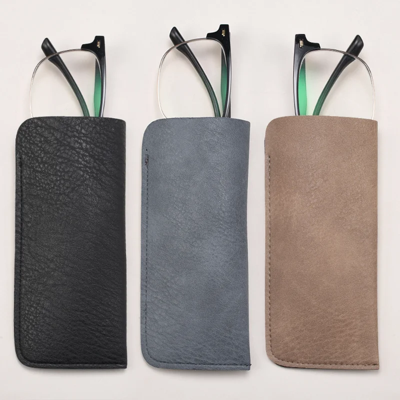 1Pcs Unisex Soft PU Leather Glasses Case Portable Foldable Dustproof for Men Women Reading Eyeglasses Sunglasses