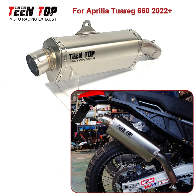 OEM Size For Aprilia Tuareg 660 Exhaust Muffler DB Killer Tuareg 660 Exhaust Sysytem TR660 Escape Moto Tailpipe Silencieux 2022+