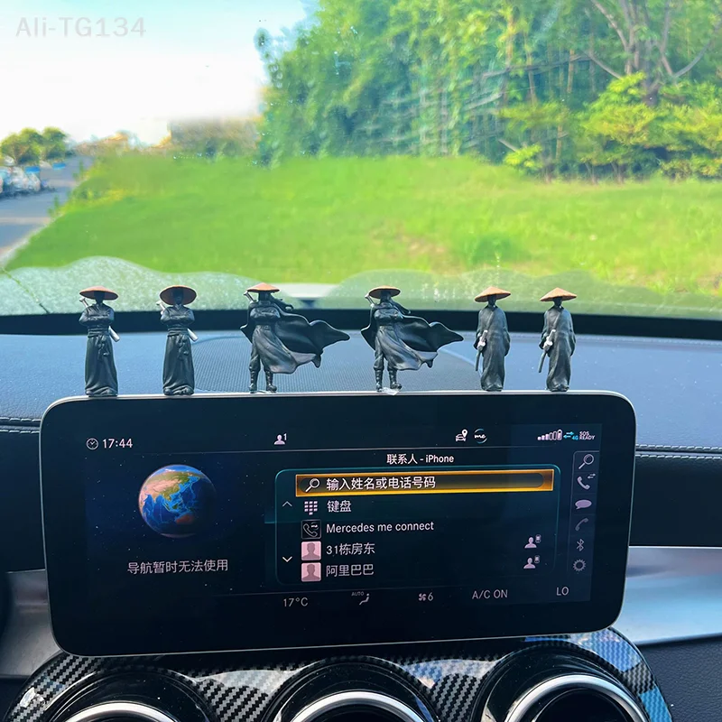 

Jianghu Knight аксессуары для салона автомобиля кукла-антикварные украшения для экрана настольного компьютера, центральная консоль, фигурка мечамана