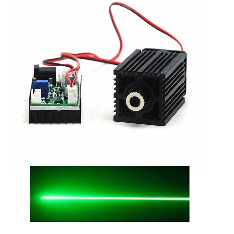 100mw 532nm Green Laser Diode Module Focusable Line Positioning 12V Driver TTL