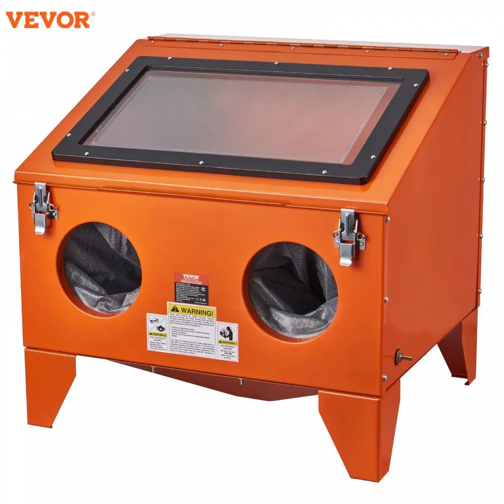 VEVOR  Sandblasting Cabinet  Portable Benchtop Sand Blasting Cabinet  Heavy Duty Steel Sand Blaster with Blasting Gun