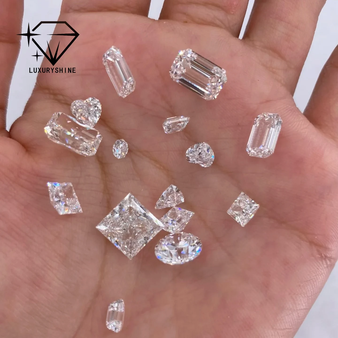 LuxuryShine VVS2-VS1 Lab Grown Diamond Loose Diamonds Heart/Princess/Oval/Round/Cushion/Pear/Asscher With Certificate
