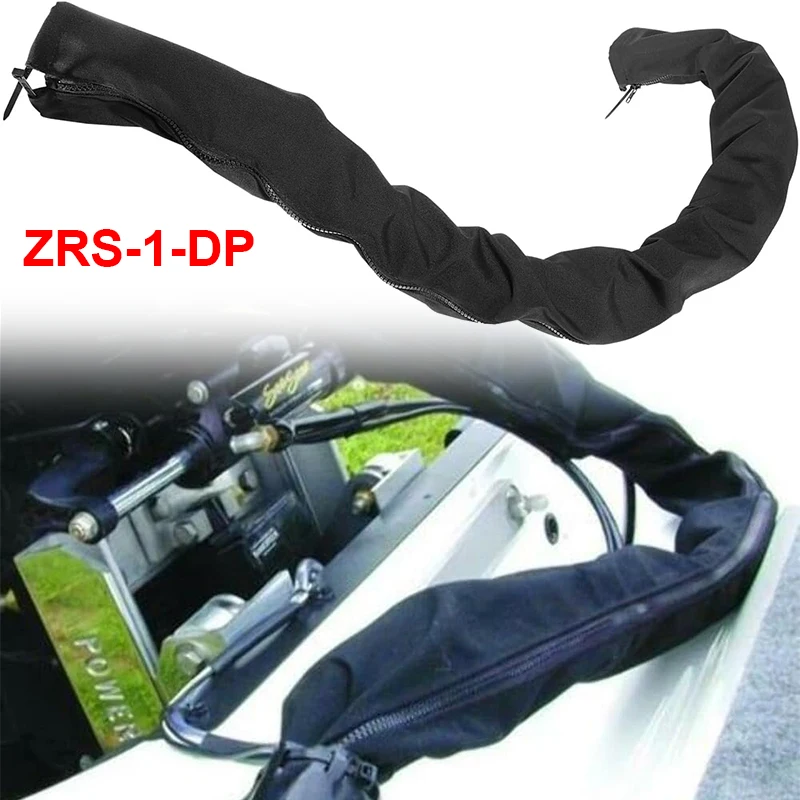 

48-дюймовый длинный черный такелажный рукав на молнии, корпус ZRS-1-DP, защитный рукав органайзера кабеля троллингового двигателя, для крышки провода