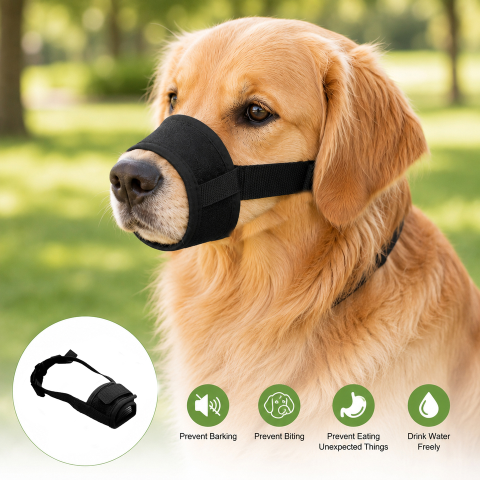  Pet Dog Mask Mouth Stop Chewing For Adjustable Pet Dog Mouth Guard Prevent Chewing Eating Breathable Comfortable Muzzle 