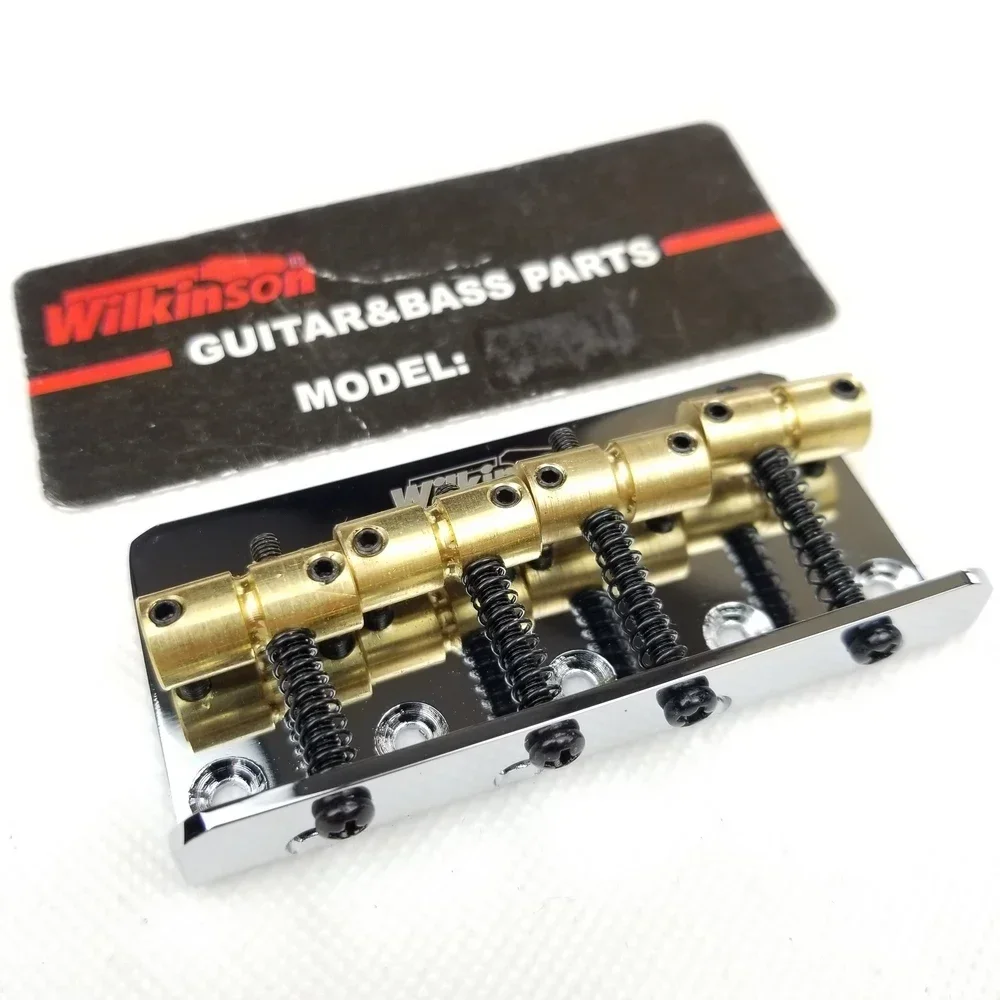 Wilkinson Four 4 Strings Electric Bass Bridge With Brass Saddles For Precision Jazz Bass Chrome Silver WOB41