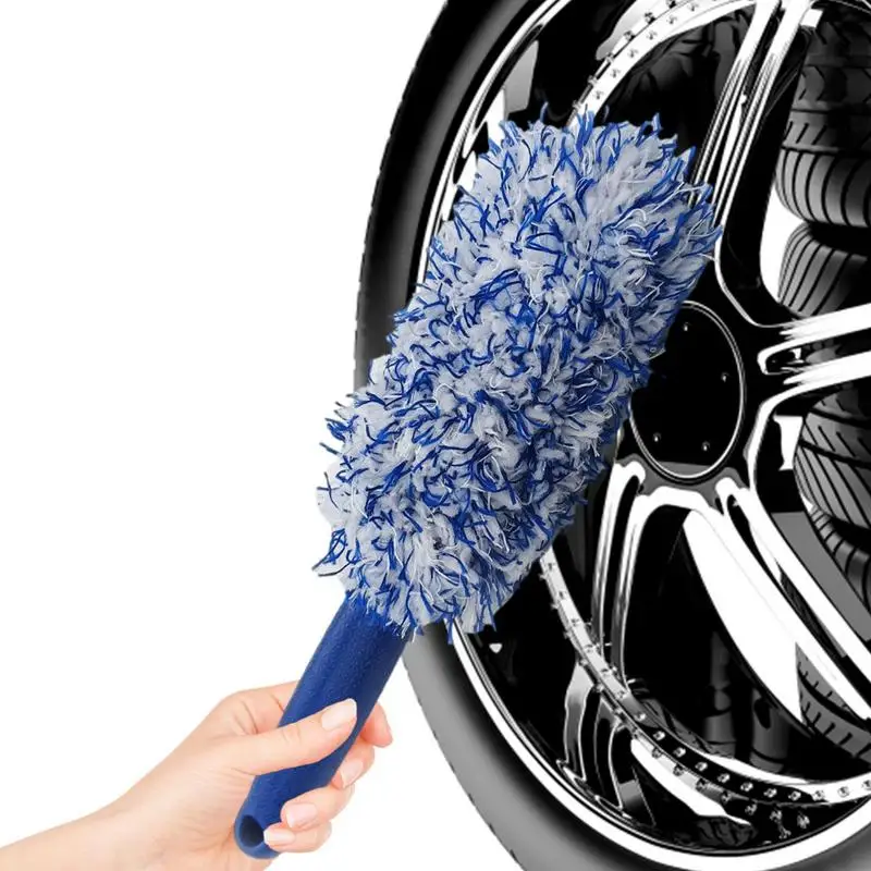 Car Wash Super Brush Plush Premium Wheels Brush Non-Slip Handle Easy To Cleaning Rims Spokes Wheel Barrel Car Accessories