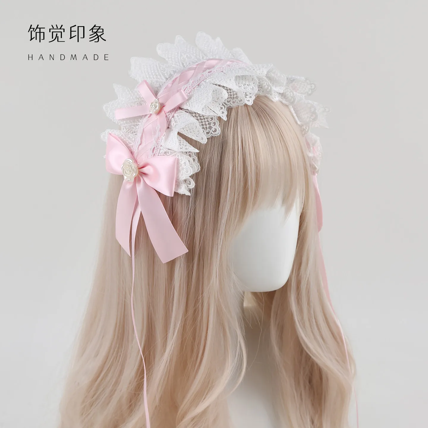 Original Handmade Japanese Lolita Lace Headwear Doll Feeling Sweet Kc Headband Hair Accessories Lolita