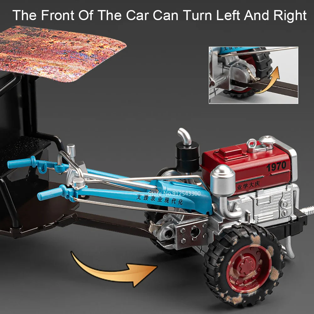 1:32 handgeführtes Traktormodell, Spielzeugauto, einziehbarer hinterer Eimer, Musik, Licht, landwirtschaftliche Transportfahrzeuge, Modelle, Kinderspielzeug