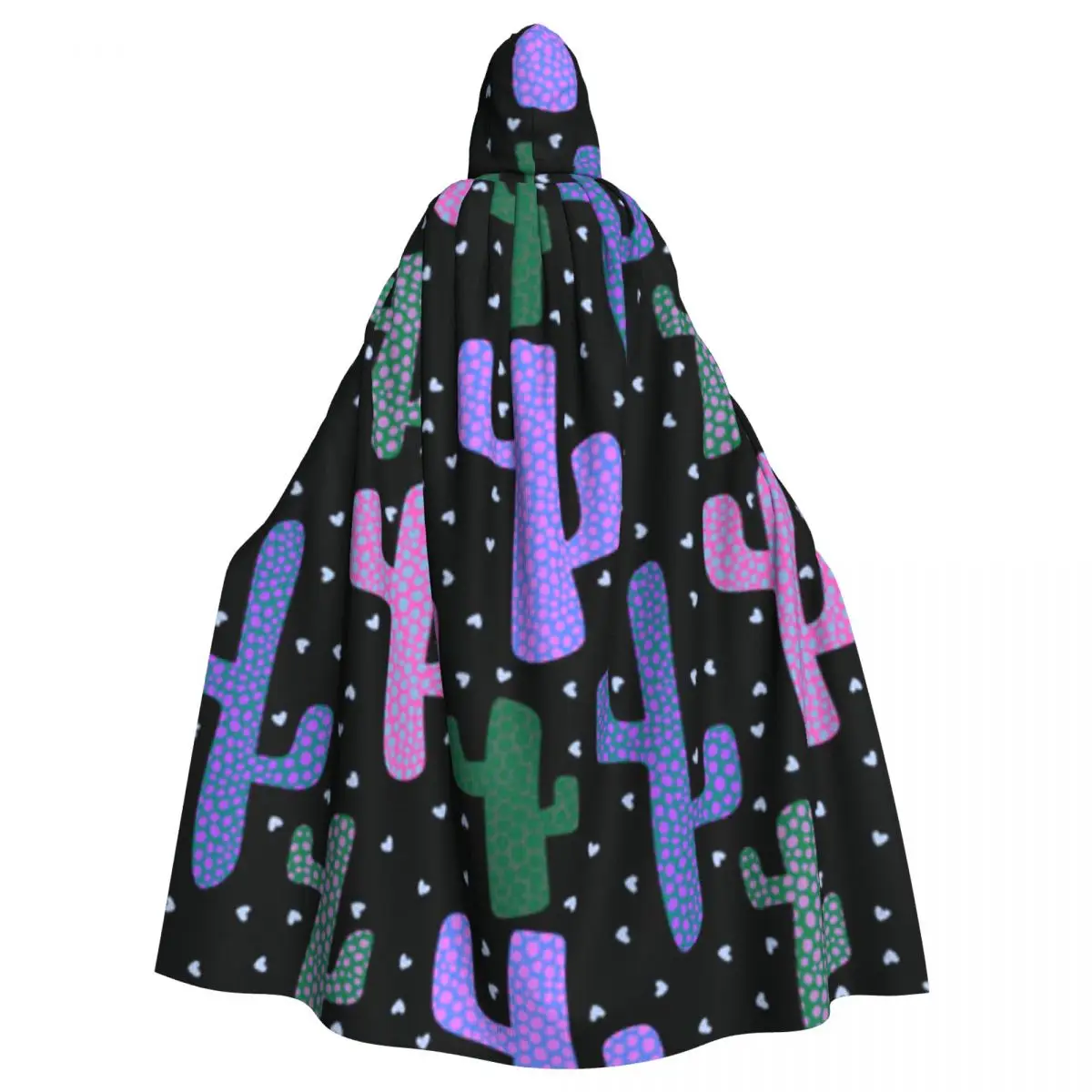 

Adult Halloween Colorful Cactus Cloak Cape Hooded Medieval Costume Full Length Dress Coat