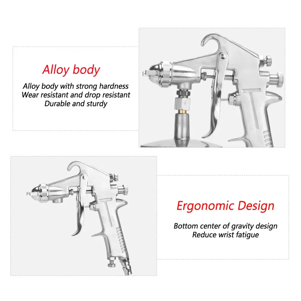 400/1000ML W-77 Up and down pot Pneumatic Spray Gungravity/suction type 2.0/3.0/2.5 Caliber optional Latex paint spray gun