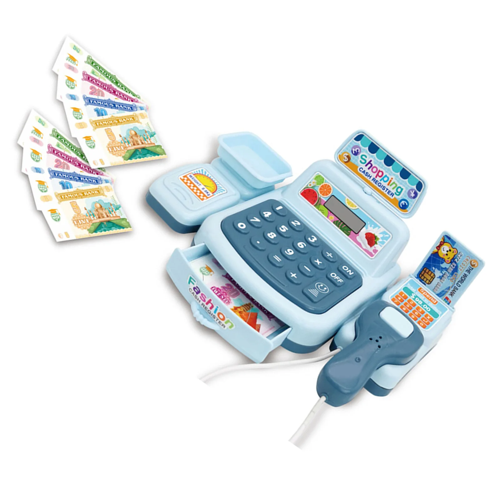 Cash Register Playset Supermarket Checkout Toy Children's Role Playing Toys Family Play Supplies