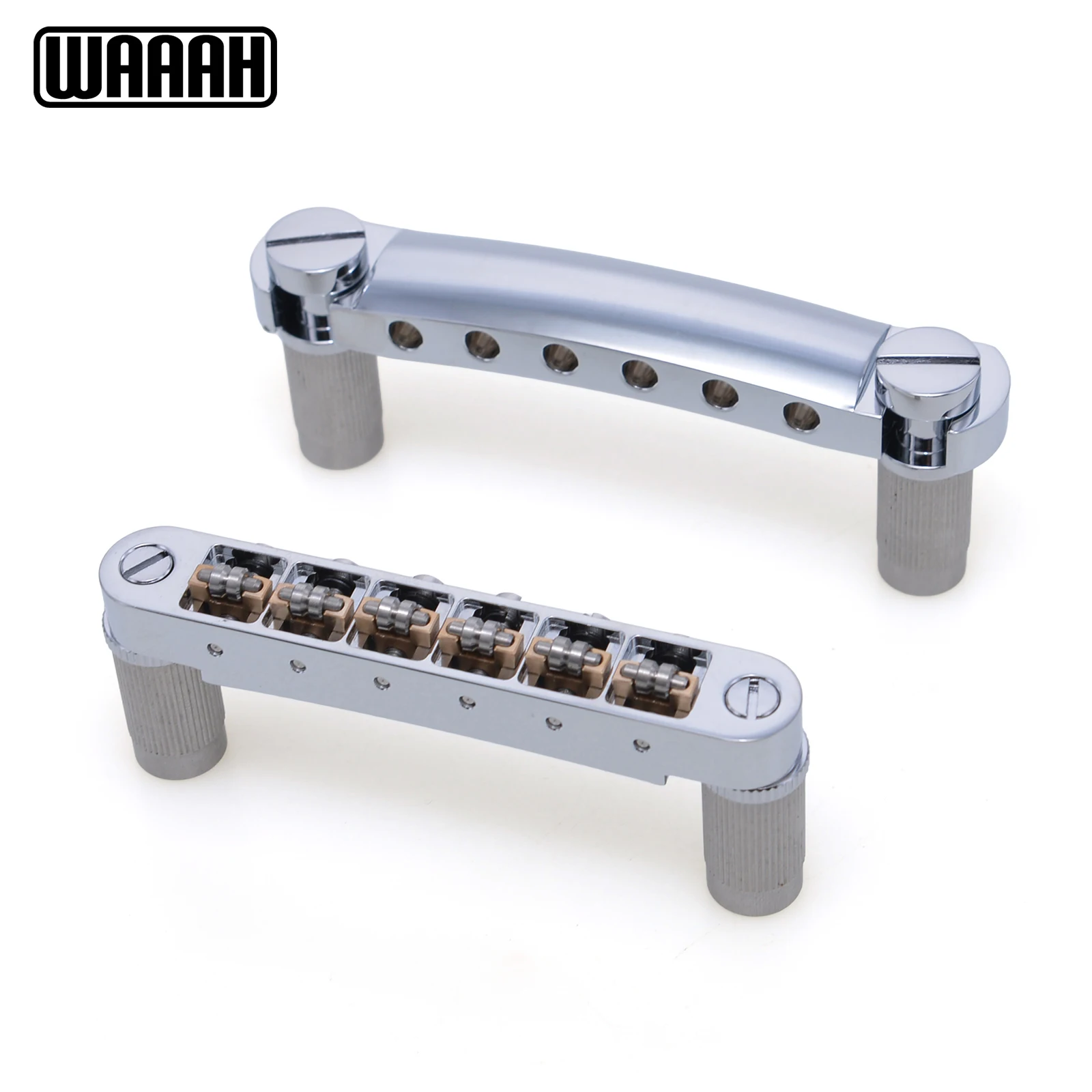 

Aluminum Alloys Tune-O-Matic Brass Roller Saddle Bridge For LP SG Stainless Steel Screws